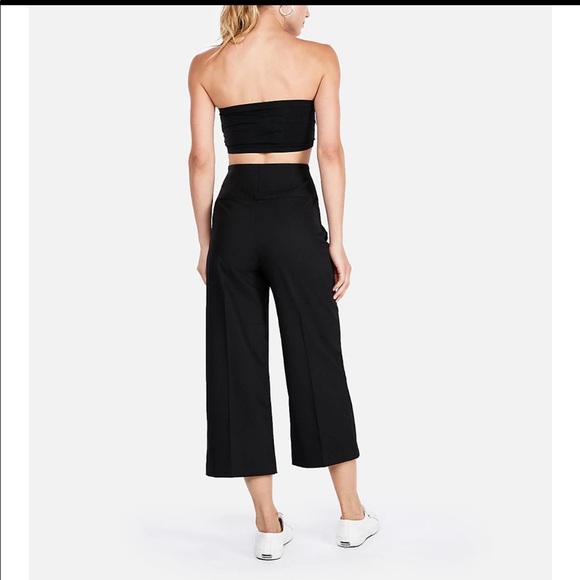 Express Super High Rise Wide Leg Crop Pant - Picture 6 of 7